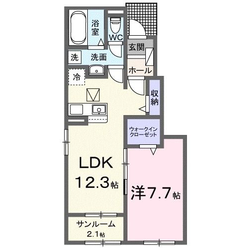 村上市堀片のアパートの間取り