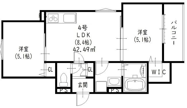 大東市錦町のアパートの間取り