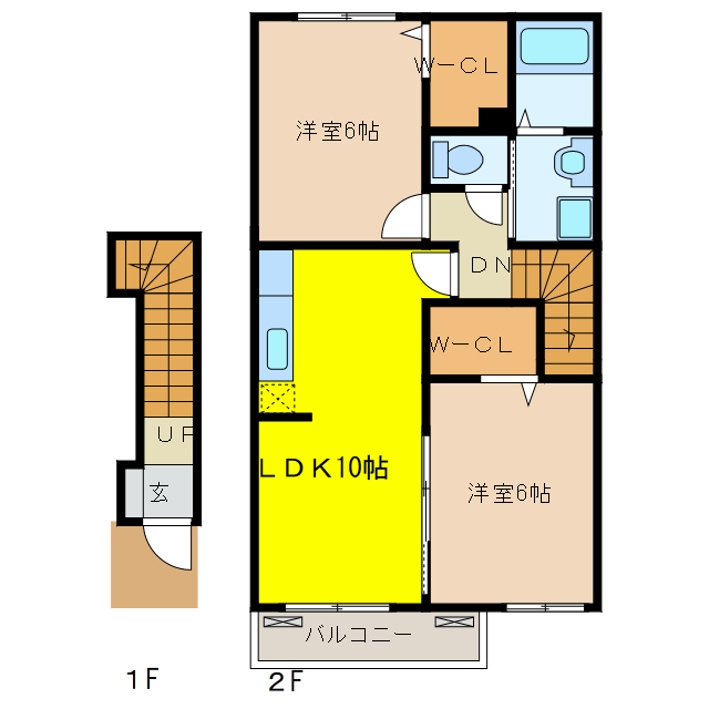 養老郡養老町高田のアパートの間取り