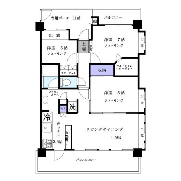 ライオンズグローベル原木中山シティフォレストの間取り