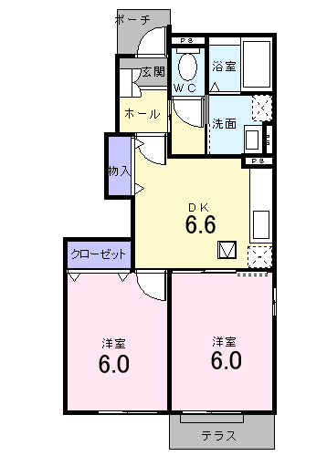 武雄市武雄町大字武雄のアパートの間取り