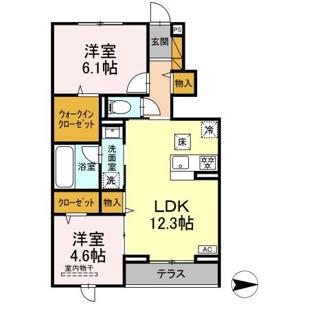 （仮称）東船橋3丁目　KY　D-ROOMの間取り