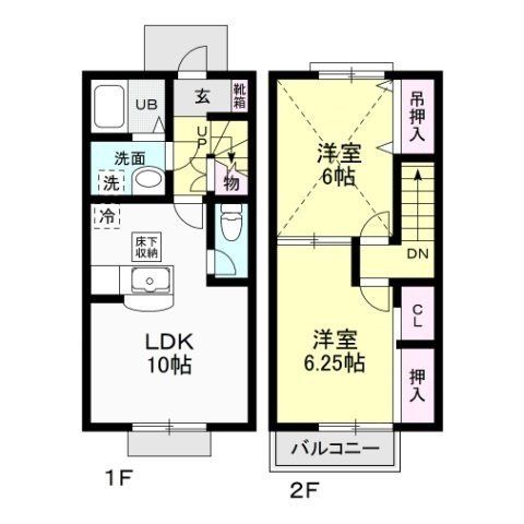 笠間市石井のアパートの間取り