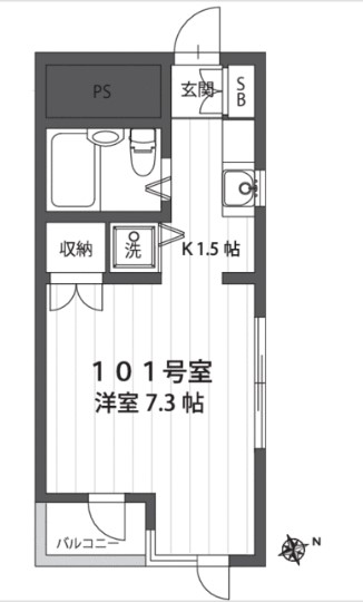 狛江市東和泉のマンションの間取り