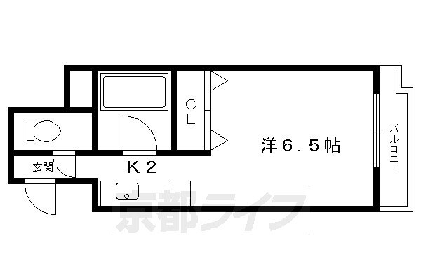 京都市左京区岩倉三宅町のマンションの間取り