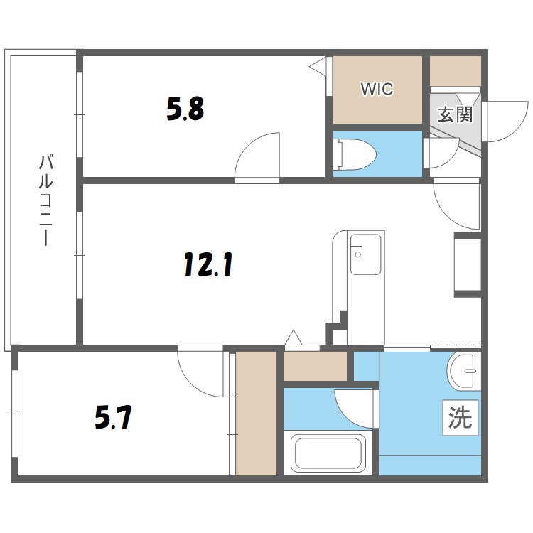 Ａｓｔｅｒ本通１５の間取り