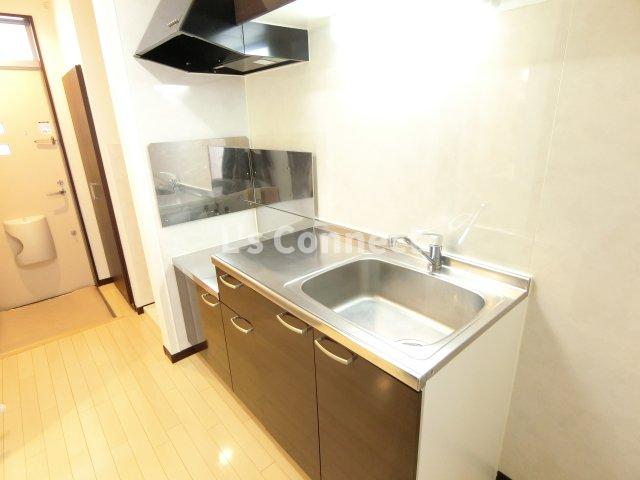 キッチン　２口ガスコンロ設置可能なキッチン。