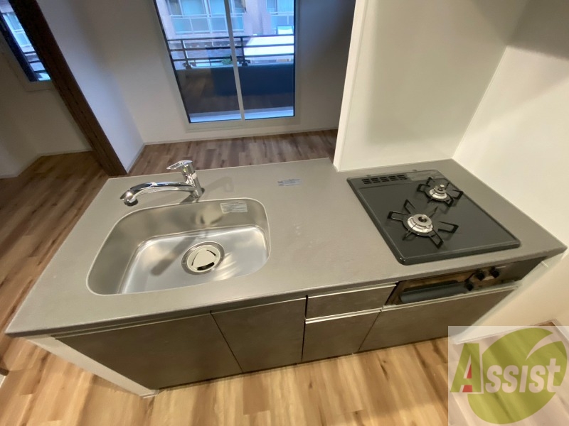 キッチン　２口システムキッチンなので、すぐお料理に使えます！