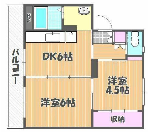 ＪＲ津山線 建部駅 徒歩5分 5階建 築48年の間取り写真