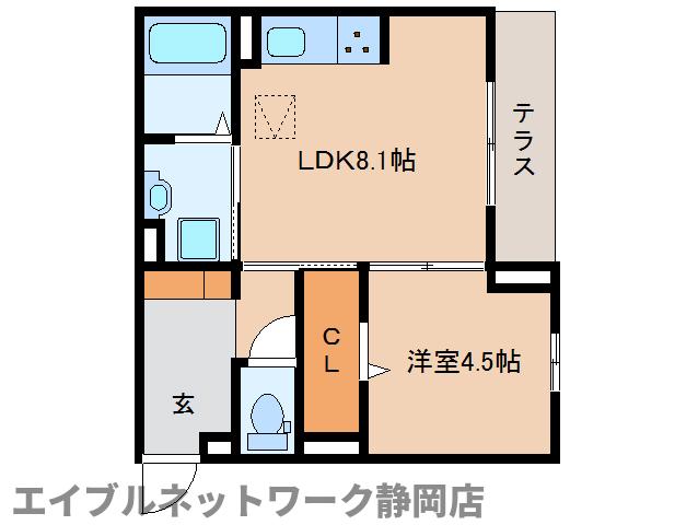 静岡市葵区馬場町のアパートの間取り