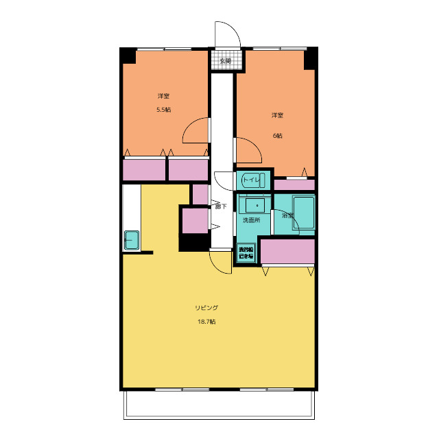 マンションベルシーの間取り