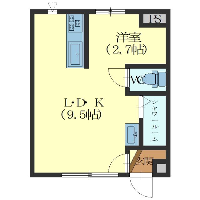 函館市時任町のアパートの間取り