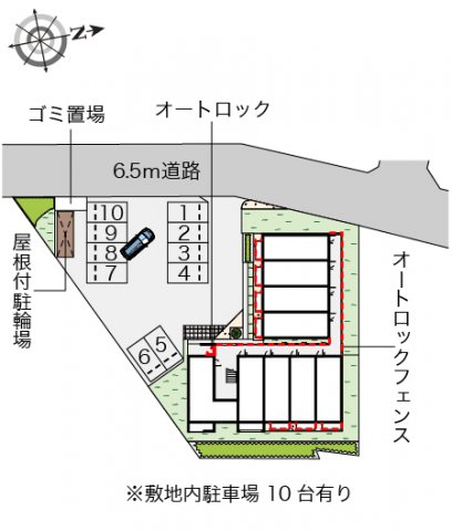 【ミランダ万場山Iの駐車場】