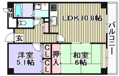 大阪府岸和田市南上町１（アパート）の賃貸物件の間取り