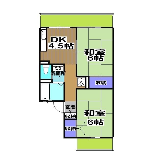 京都市西京区大枝沓掛町のアパートの間取り