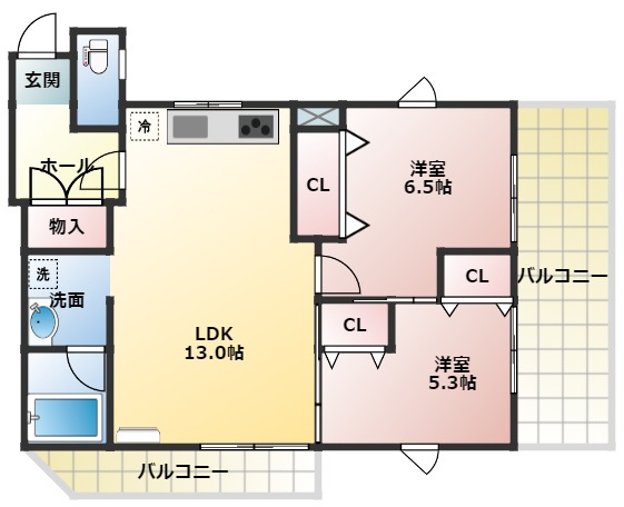 シャンロック湯本の間取り