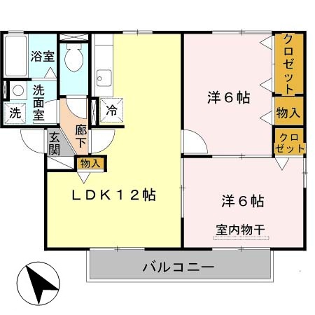 彦根市稲部町のアパートの間取り