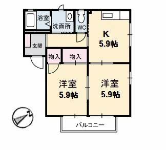 ハイツコムドテールの間取り