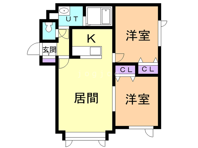 札幌市厚別区厚別西二条のアパートの間取り