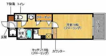 福岡市中央区渡辺通のマンションの間取り