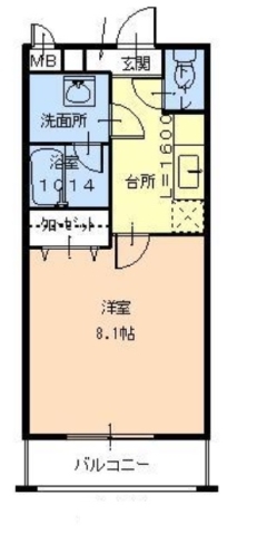 堺市西区浜寺諏訪森町西のアパートの間取り