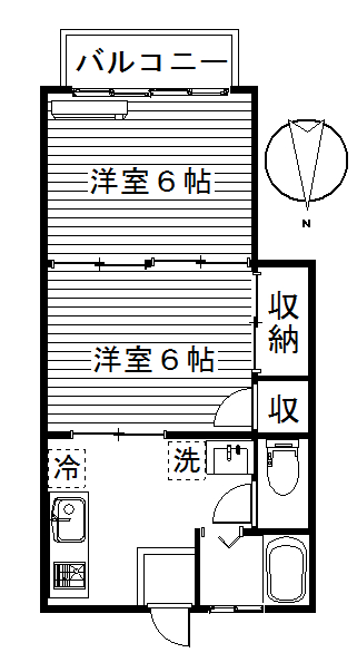 高崎市上中居町のアパートの間取り