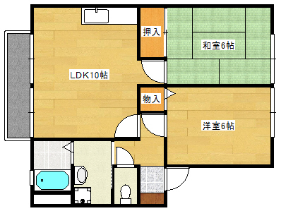 広島市西区井口のアパートの間取り