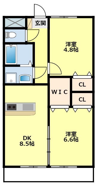 豊田市大成町のマンションの間取り