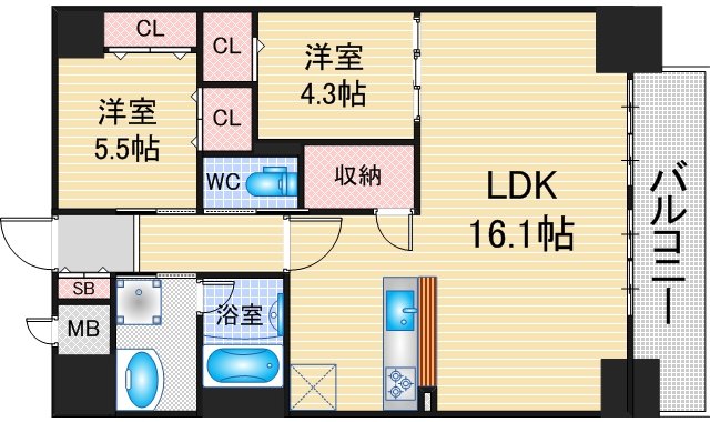 ハイドランジア東別院の間取り