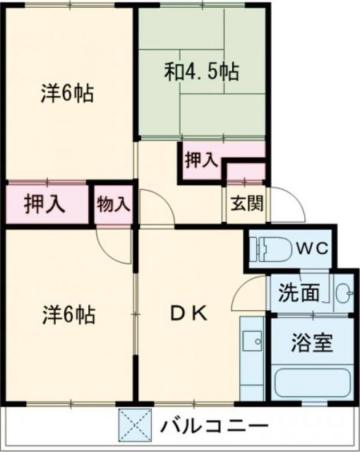 加古郡播磨町北本荘のマンションの間取り