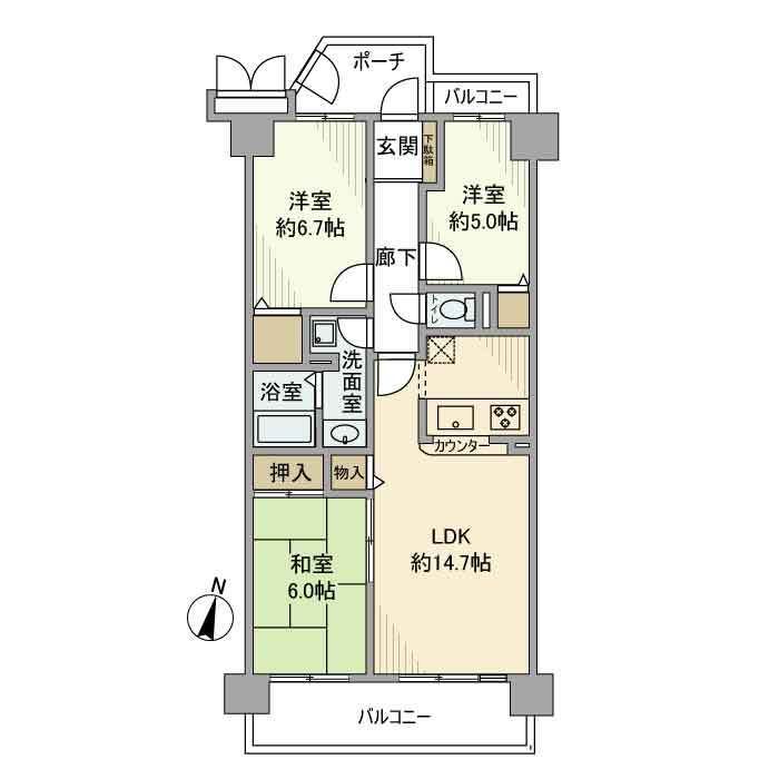 【エステ・シティ船橋参番館の間取り】