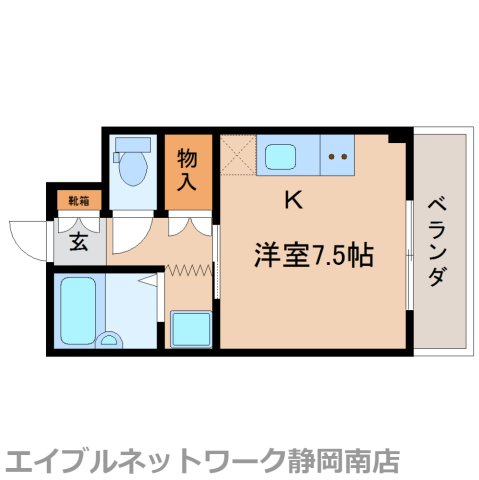 静岡市駿河区曲金のマンションの間取り