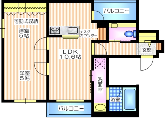 横浜市神奈川区子安通のマンションの間取り