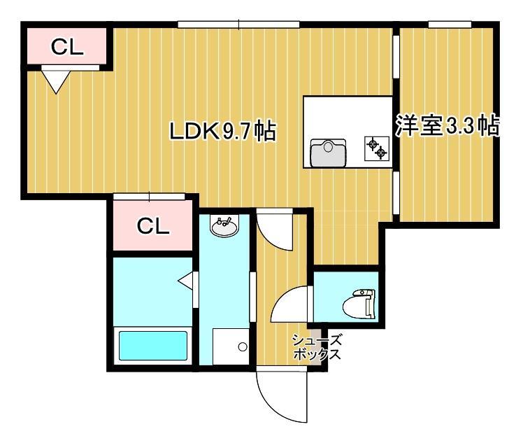 鹿児島市東谷山のマンションの間取り