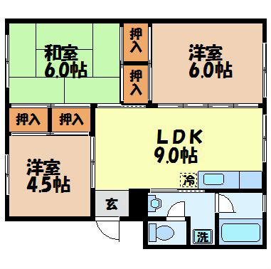 西山ハイツA棟（西山4丁目）の間取り