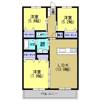 三養基郡みやき町大字西島のマンションの間取り