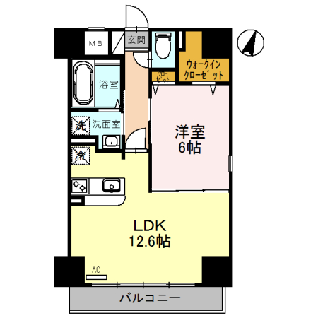 泉大津市田中町のマンションの間取り