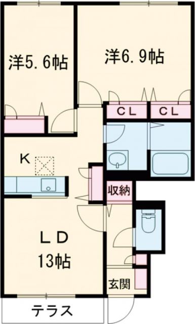 泉南郡田尻町吉見のアパートの間取り