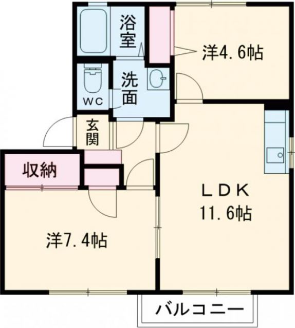 シャトル新田 Ｂの間取り