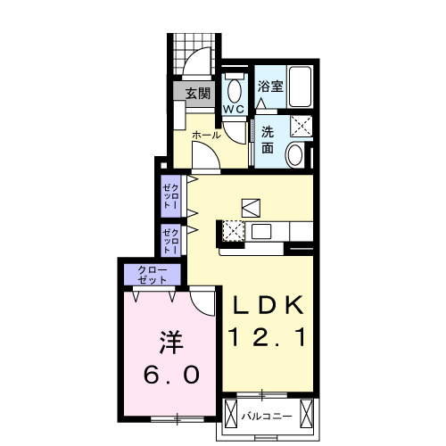 加須市南大桑のアパートの間取り