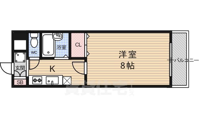 京都市右京区太秦安井池田町のマンションの間取り