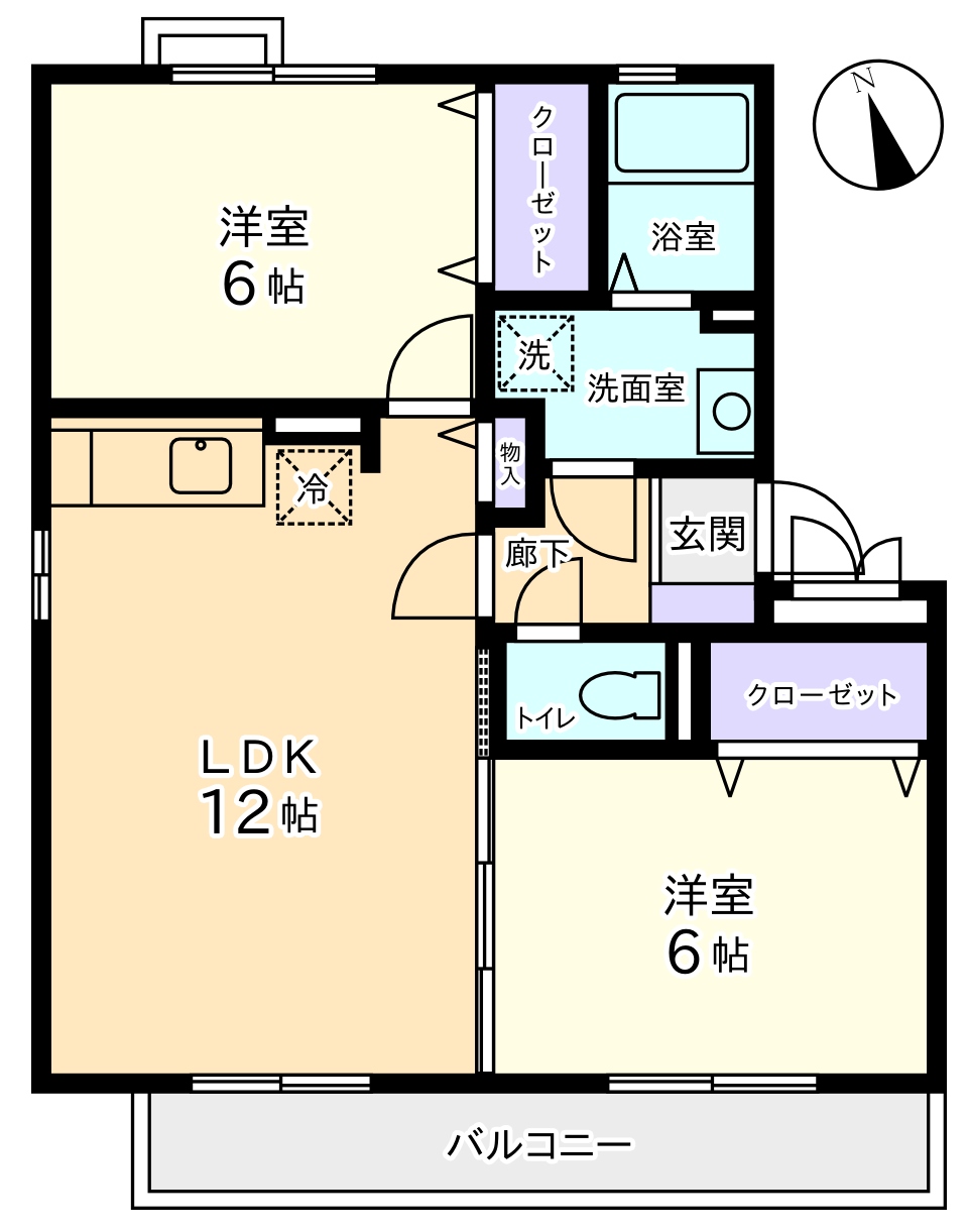 甲斐市下今井のアパートの間取り