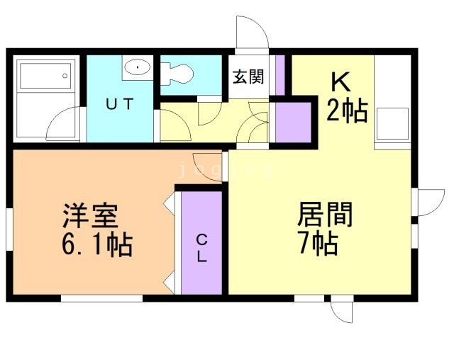 札幌市東区北三十九条東のアパートの間取り