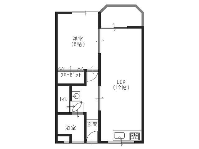 尼崎市口田中のマンションの間取り