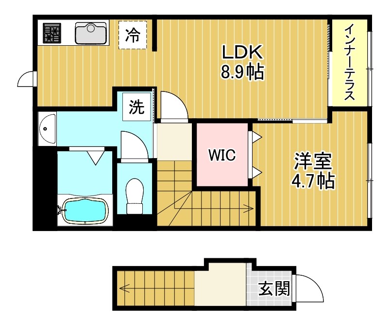 野洲市西河原賃貸アパートの間取り