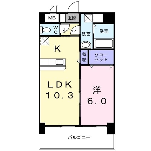 北九州市八幡西区陣原のマンションの間取り