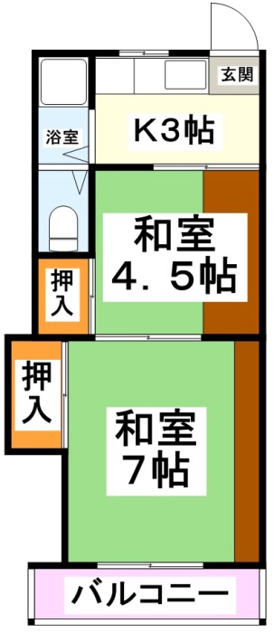 府中市幸町のアパートの間取り