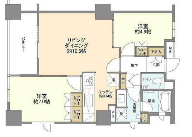 豊島区雑司が谷のマンションの間取り