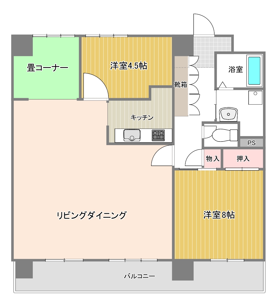 コープ野村花壇A棟の間取り