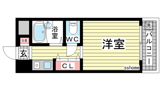 六甲ハイツUEDAの間取り